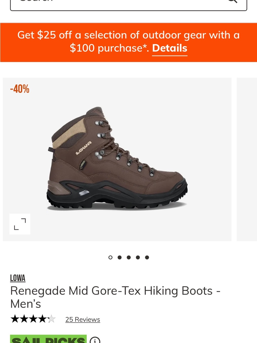 LOWA Men's Brown and Tan Mid-Height Gore-Tex Hiking Boots